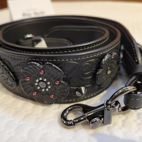 Coach Tea Rose Strap, Black - Picture 6 of 14